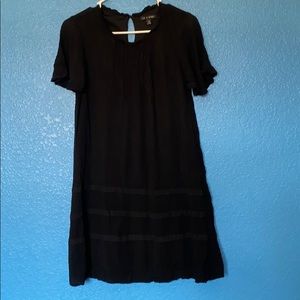 A short sleeve black summer dress